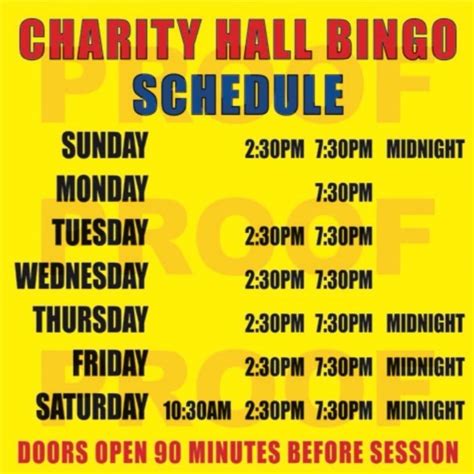 charity bingo schedule louisville ky